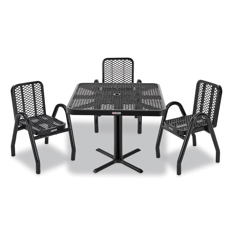 Global Industrial Outdoor Dining Set, Square, 36 x 36 x 29, Black Top, Black Base/Legs (GBE348119BK)