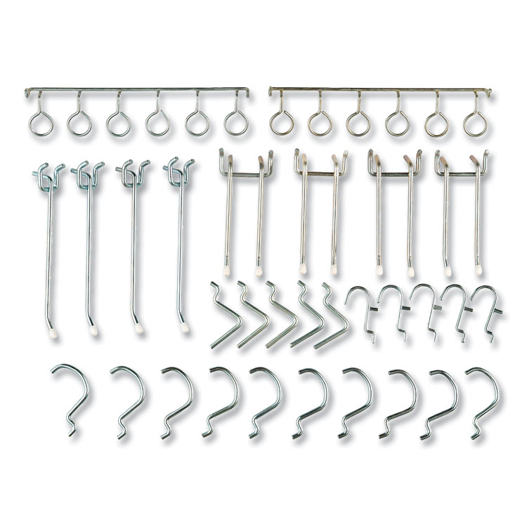Global Industrial Pegboard Hooks, 30-Piece Assorted Hooks, Steel (GBE606968)