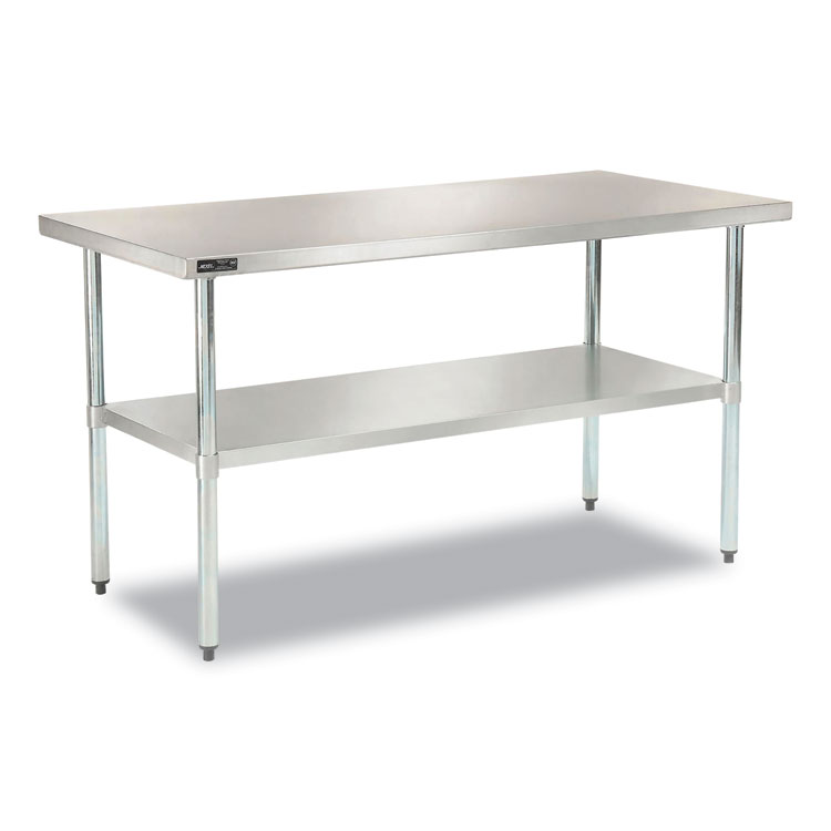 Global Industrial Work Table with Undershelf, Rectangular, 48 x 30 x 35, Silver Top, Silver Base/Legs (GBE493598)