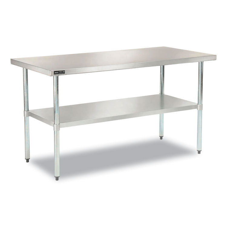 Global Industrial Work Table with Undershelf, Rectangular, 60 x 30 x 35, Silver Top, Silver Base/Legs (GBE319056)