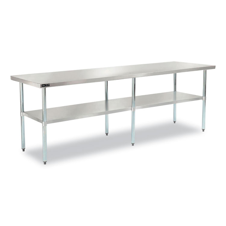 Global Industrial Work Table with Undershelf, Rectangular, 96 x 30 x 35, Silver Top, Silver Base/Legs (GBE319058)