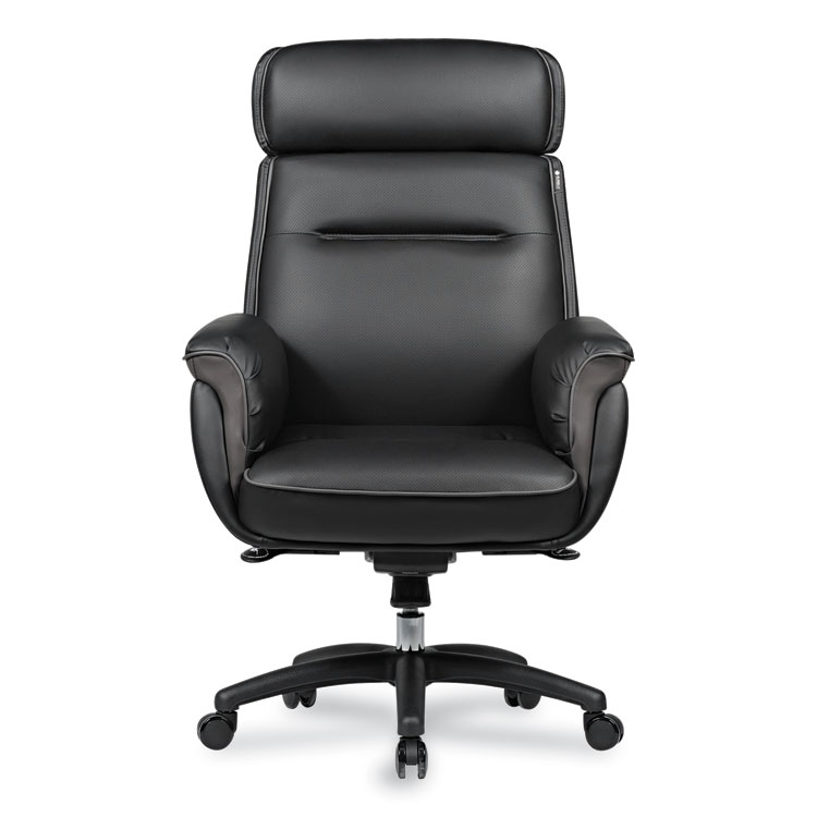 Royal Royal Executive Office Chair, Support up to 300 lb, 19.46"-22.26" Seat Height, Black PU Leather Seat, Black Faux Leather Back (EKAOC003B)