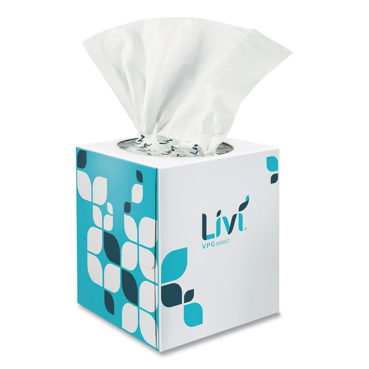 Livi VPG Select Cube Facial Tissue, 2-Ply, White, 90 Sheets/Box, 36 Boxes/Carton (SOL11516)