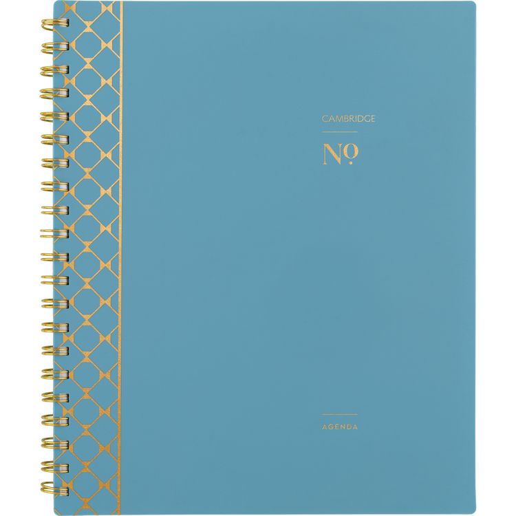 Cambridge Workstyle Weekly/Monthly Planner, Geometric Artwork, 11 x 9.38, Blue/Gold Cover, 12-Month (Jan to Dec): 2025 (AAG160690512)