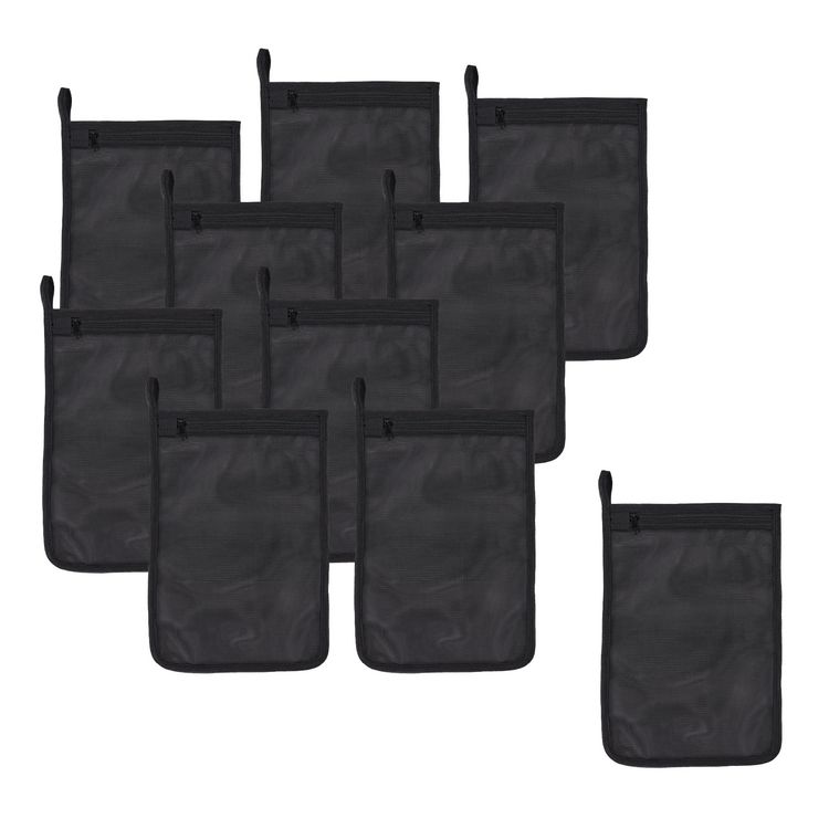 ergodyne Arsenal 5718 Zippered Mesh Wash Bag, 8 x 10, Polyester, Black, 10/Pack (EGO13721)