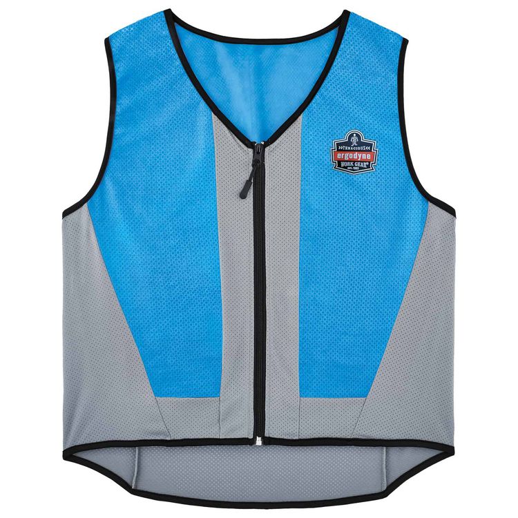 ergodyne Chill-Its 6667 Wet Evaporative PVA Cooling Vest with Zipper, PVA, 3X-Large, Blue (EGO12697)