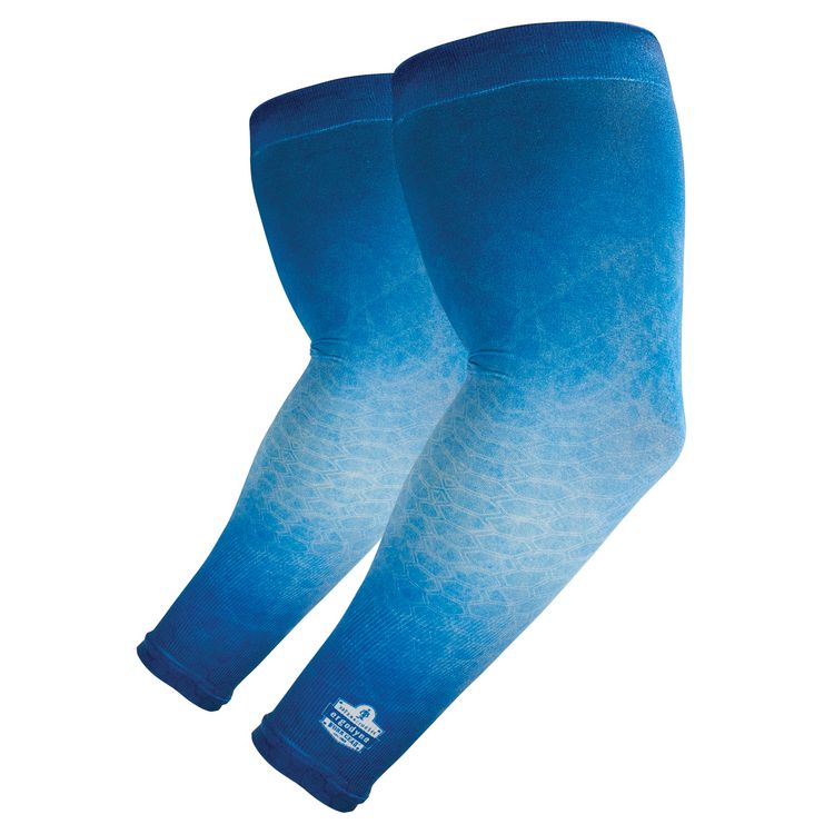 ergodyne Chill-Its 6695 Sun Protection Arm Sleeves, Polyester/Spandex, X-Large/2X-Large, Blue (EGO12196)