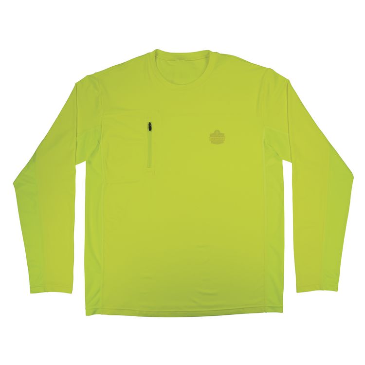 ergodyne Chill-Its 6689 Cooling Long Sleeve Sun Shirt with UV Protection, Large, Lime (EGO12144)