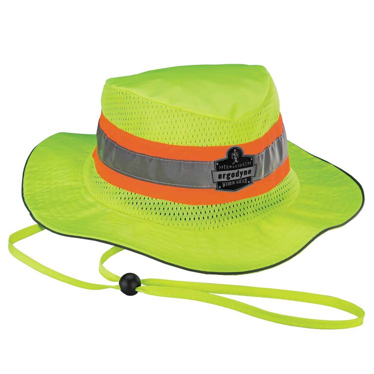 ergodyne Chill-Its 8935CT Hi-Vis PVA Ranger Sun Hat, Polyester/PVA, 2X-Large/3X-Large, Lime (EGO12600)