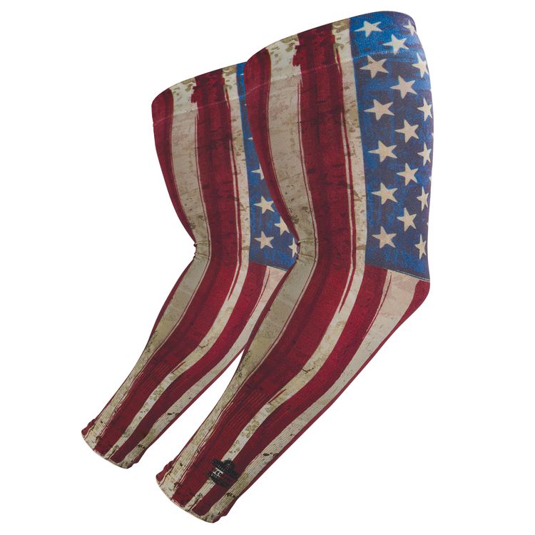 ergodyne Chill-Its 6695 Sun Protection Arm Sleeves, Polyester/Spandex, Medium/Large, American Flag (EGO12193)
