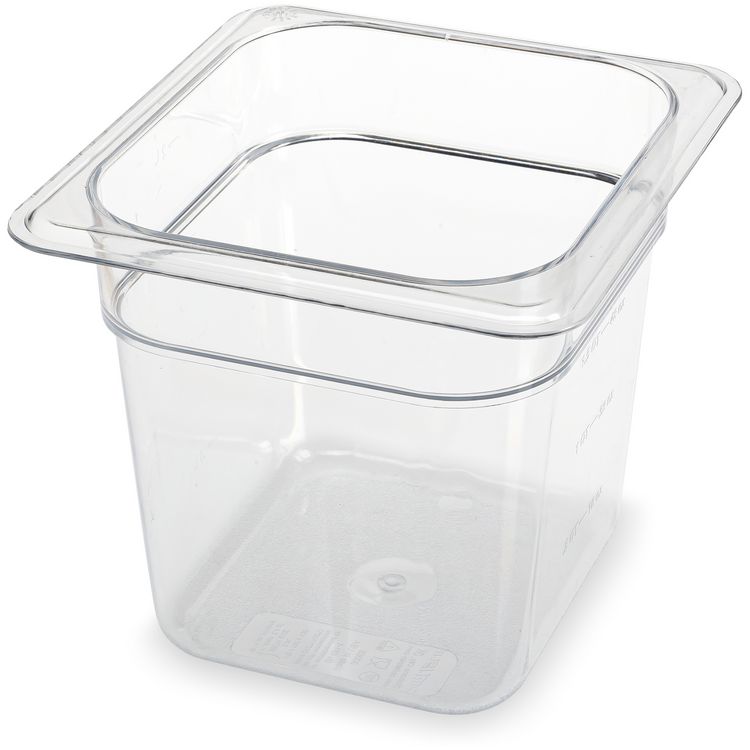 Carlisle StorPlus Polycarbonate Food Pan, 2.5 qt, 6.38 x 6.75 x 6, Clear, Plastic (CFS3068507)