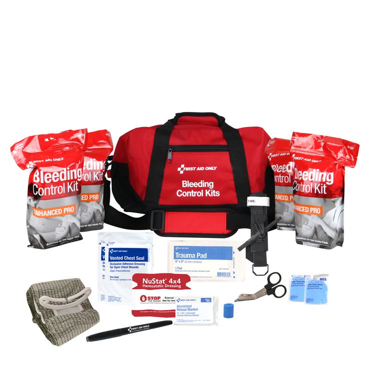 First Aid Only Bleeding Control Multiple Victim Bag, 60 Pieces, Fabric Bag (FAO91346)