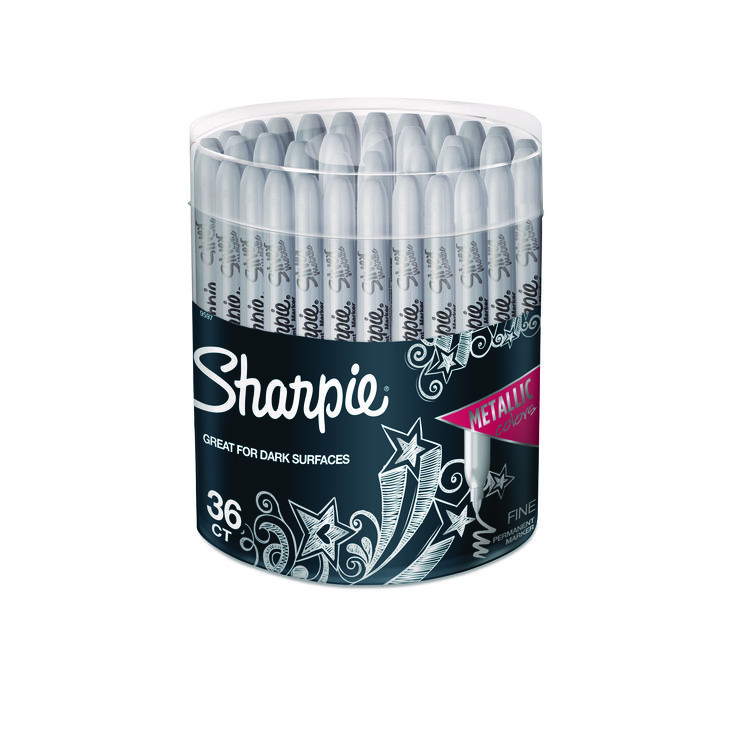 Sharpie Metallic Fine Point Permanent Markers, Metallic Silver, 36/Pack (SAN9597)