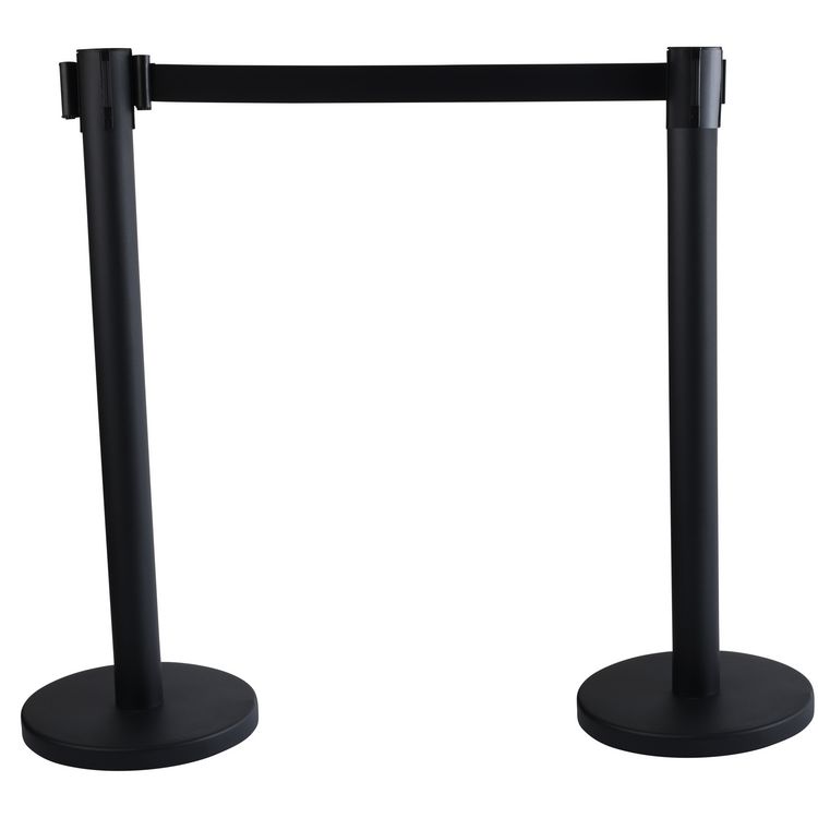 Tatco Economy Crowd Control, Assorted Materials, 14" x 35" x 9 ft 6", Black, 2/Carton (TCO16600)