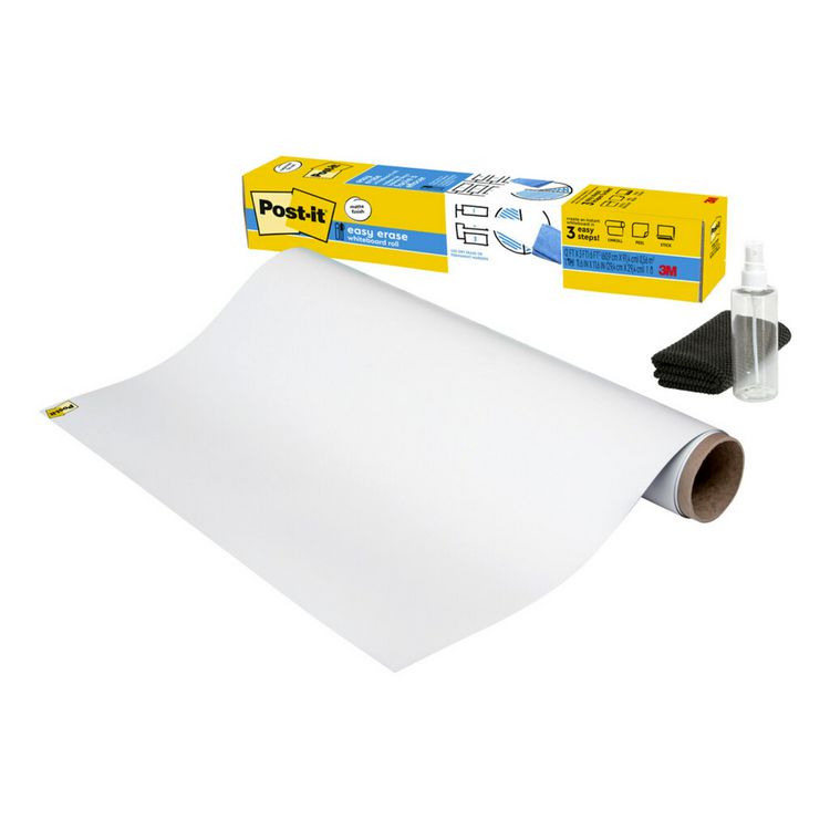 Post-it Easy Erase Permanent Marker Whiteboard Surface, Laminate Film, 36" x 24", White (MMMEE3X2)