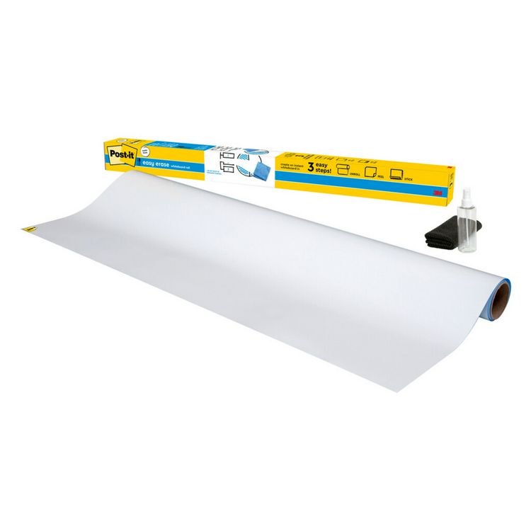 Post-it Easy Erase Permanent Marker Whiteboard Surface, Laminate Film, 72" x 48", White (MMMEE6X4)