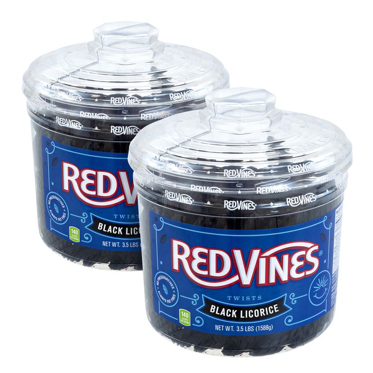 Red Vines Black Licorice Twists, 3.5 lb Jar, 2/Carton (GRR60004084)