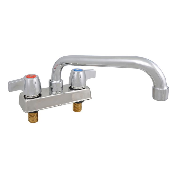 BK Resources WorkForce Standard Duty Faucet, 4.55" Height/10" Reach, Chrome-Plated Brass (BKEBKD10)