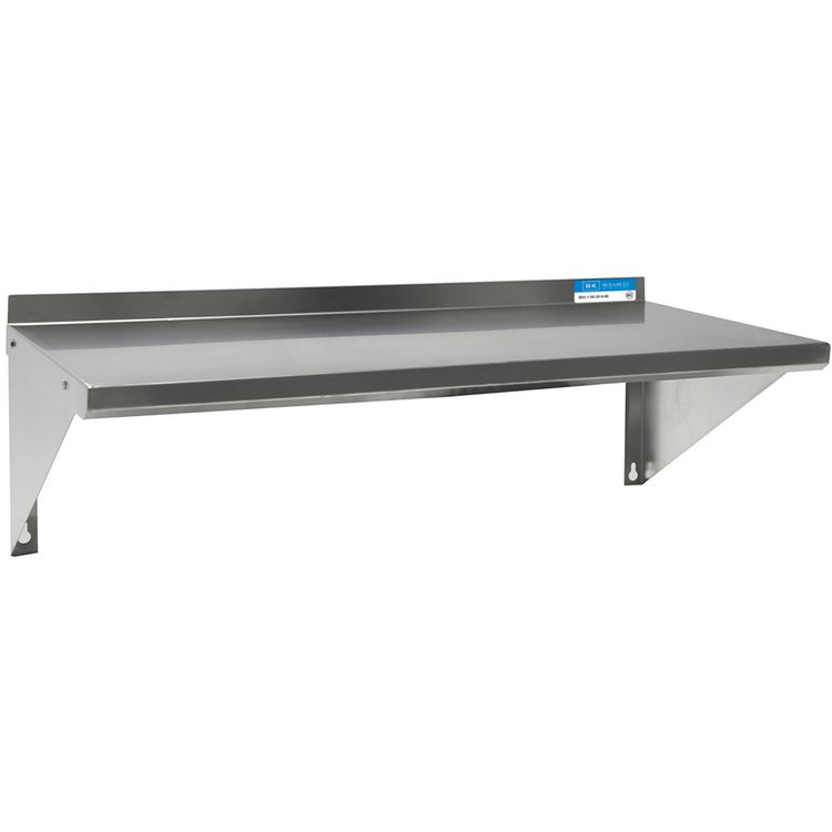 BK Resources Stainless Steel Economy Overshelf, 36w x 12d x 8h, Stainless Steel, Silver, 2/Pallet (BKE2WSE1236)
