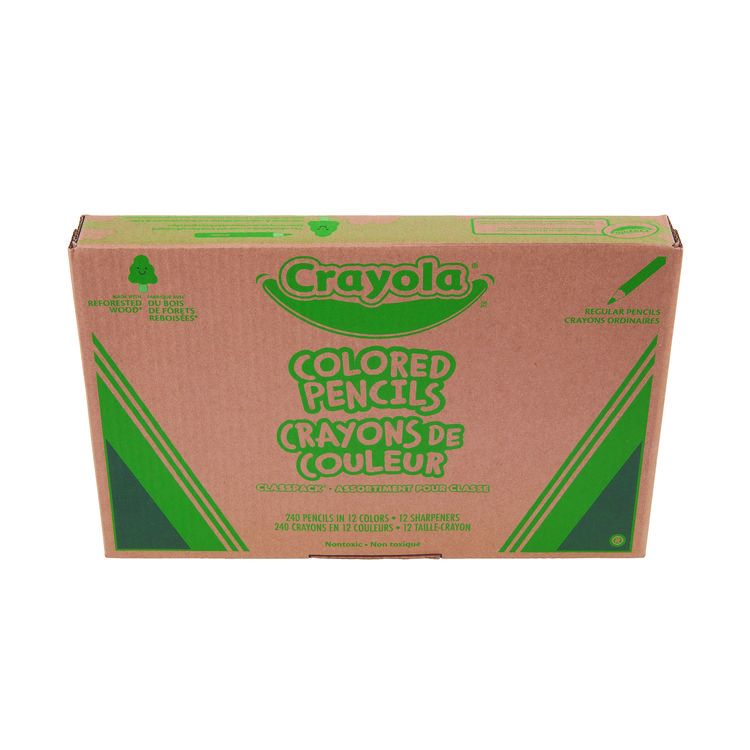 Crayola Color Pencil Classpack Set with (240) Pencils and (12) Pencil Sharpeners, Assorted Lead and Barrel Colors, 240/Pack (CYO687506)