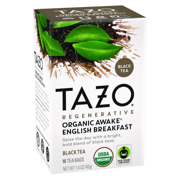 Tazo Tea Bags, Organic Awake English Breakfast, 16/Box, 6 Boxes/Carton (TZO00303)