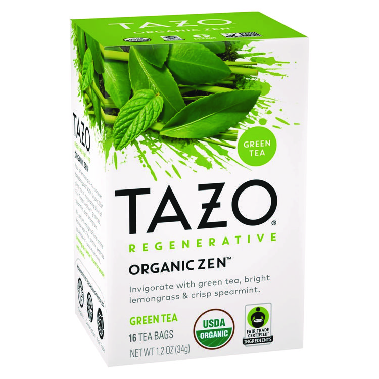 Tazo Tea Bags, Organic Zen, 16/Box, 6 Boxes/Carton (TZO00309)