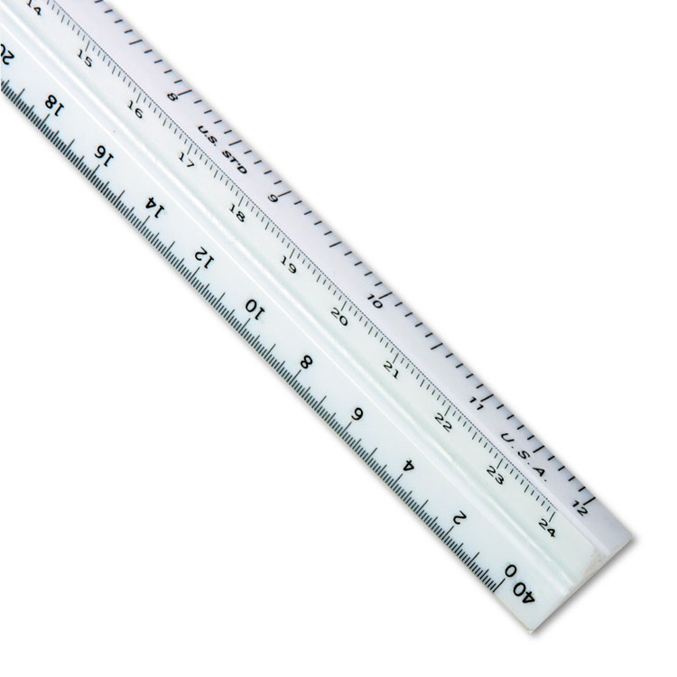 Staedtler Triangular Scale Plastic Engineers Ruler, 12" Long, White (STD9871934)