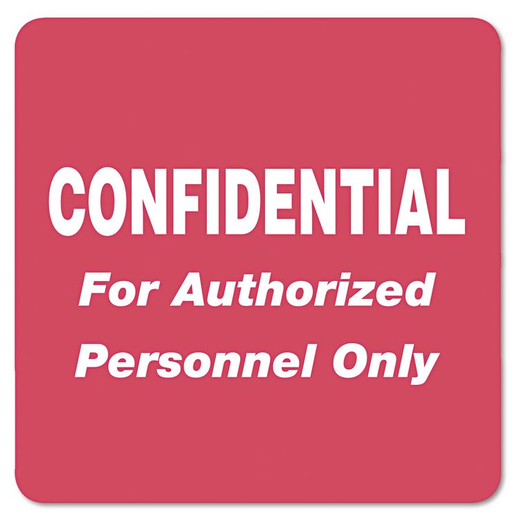 Tabbies HIPAA Labels, CONFIDENTIAL For Authorized Personnel Only, 2 x 2, Red, 500/Roll (TAB40570)