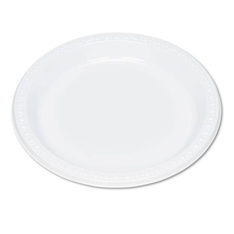 Tablemate Plastic Dinnerware, Plates, 9" dia, White, 500/Carton (TBL9644WH)