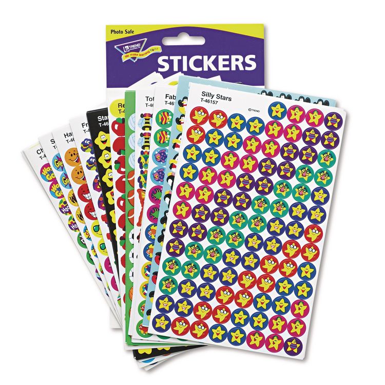 TREND SuperSpots and SuperShapes Sticker Variety Packs, Awesome Assortment, Assorted Colors, 5,100/Pack (TEPT46826)