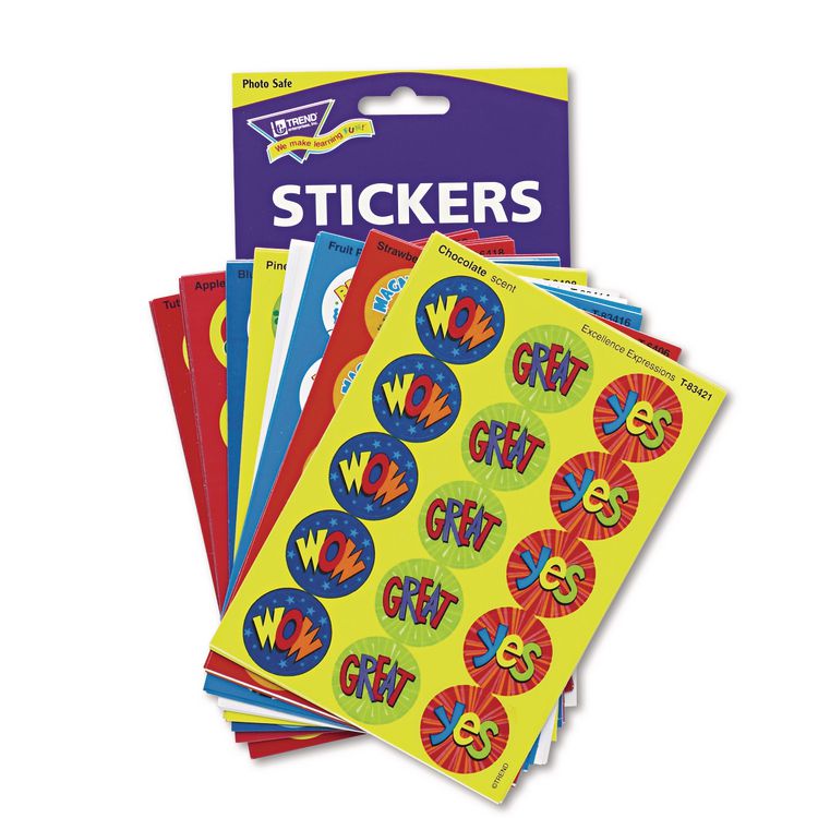 TREND Stinky Stickers Variety Pack, Praise Words, Assorted Colors, 435/Pack (TEPT6490)