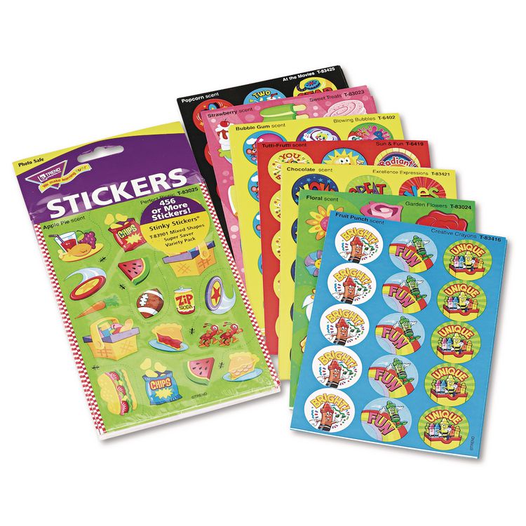 TREND Stinky Stickers Variety Pack, Sweet Scents, Assorted Colors, 483/Pack (TEPT83901)