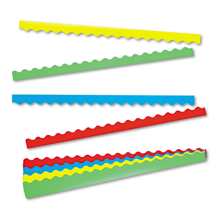 TREND Terrific Trimmers Solid Colors Board Trim, 2.25" x 39", Assorted Colors, 48/Set (TEPT9001)