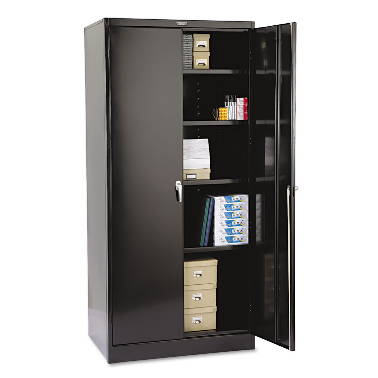 Tennsco 78" High Deluxe Cabinet, 36w x 24d x 78h, Black (TNN2470BK)