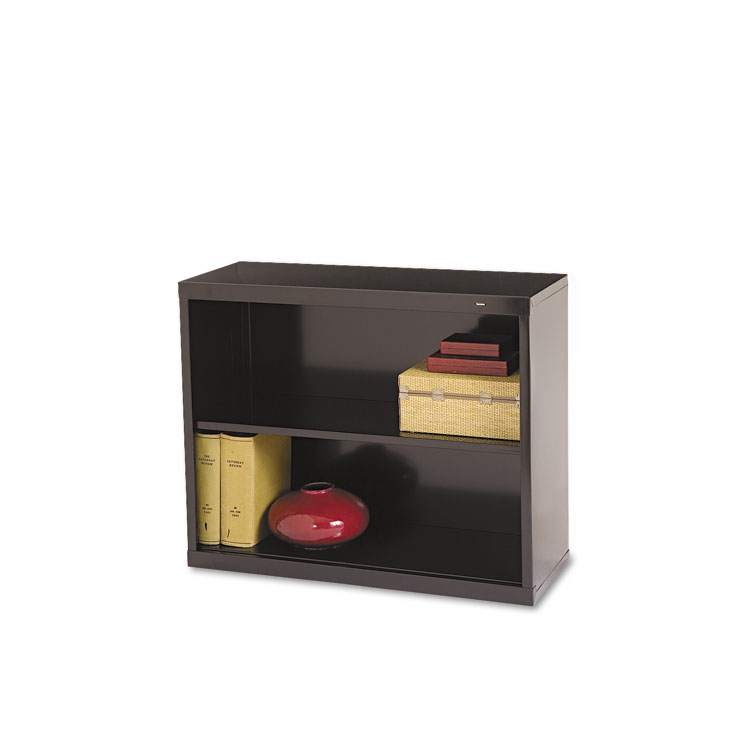 Tennsco Metal Bookcase, Two-Shelf, 34.5w x 13.5d x 28h, Black (TNNB30BK)