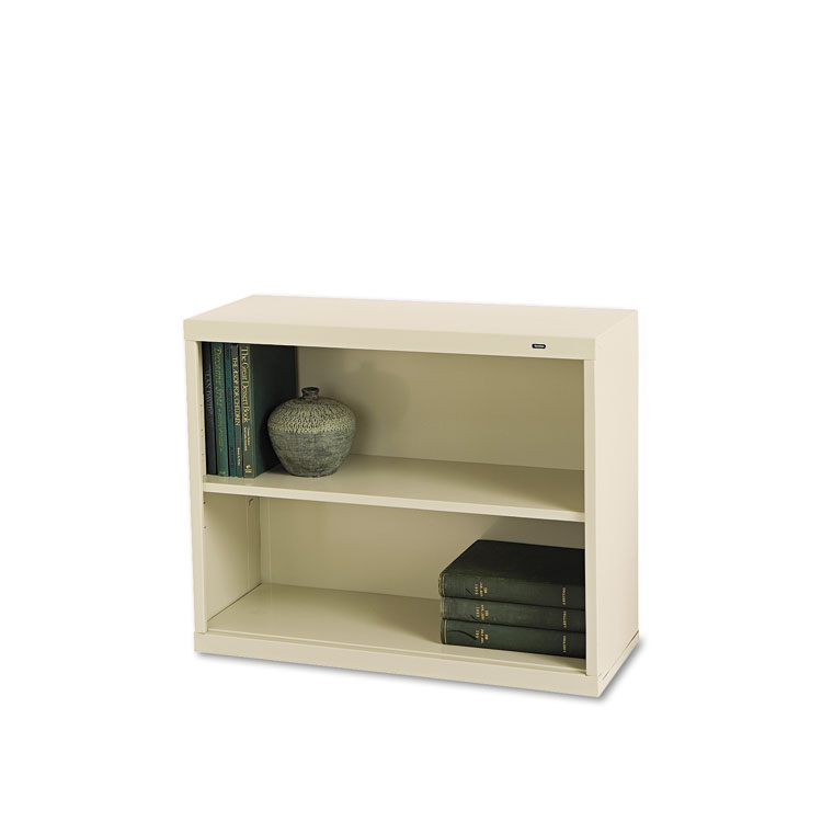 Tennsco Metal Bookcase, Two-Shelf, 34.5w x 13.5d x 28h, Putty (TNNB30PY)