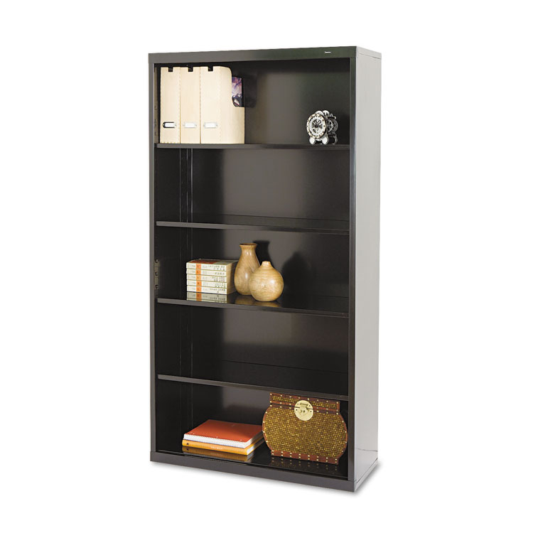 Tennsco Metal Bookcase, Five-Shelf, 34.5w x 13.5d x 66h, Black (TNNB66BK)