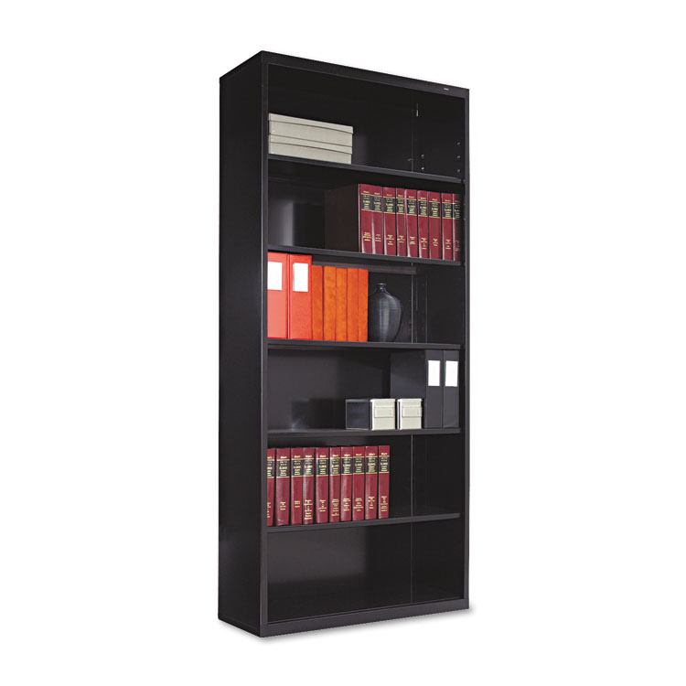 Tennsco Metal Bookcase, Six-Shelf, 34.5w x 13.5d x 78h, Black (TNNB78BK)