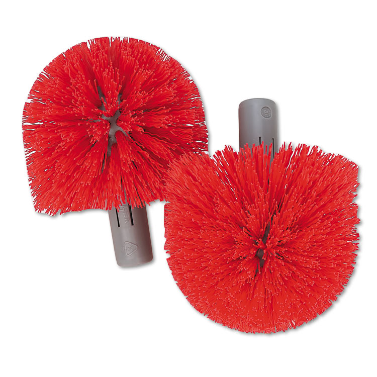 Unger Replacement Heads for Ergo Toilet-Bowl-Brush System, Red, 2/Pack (UNGBBRHR)
