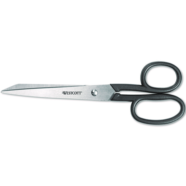 Westcott Kleencut Stainless Steel Shears, 8" Long, 3.75" Cut Length, Straight Black Handle (ACM19018)