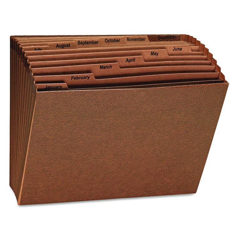 Universal Expanding Files, 12 Sections, 1/12-Cut Tabs, Letter Size, Redrope (UNV13930)