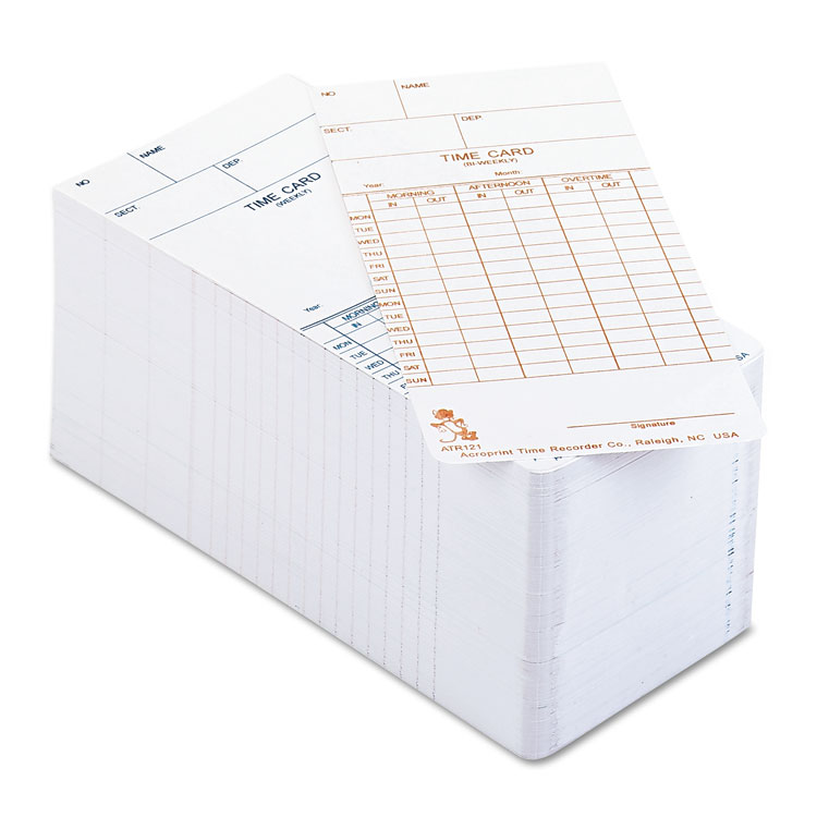 Acroprint Time Clock Cards for Acroprint ATR120, Two Sides, 3.5 x 7, 250/Pack (ACP099110000)