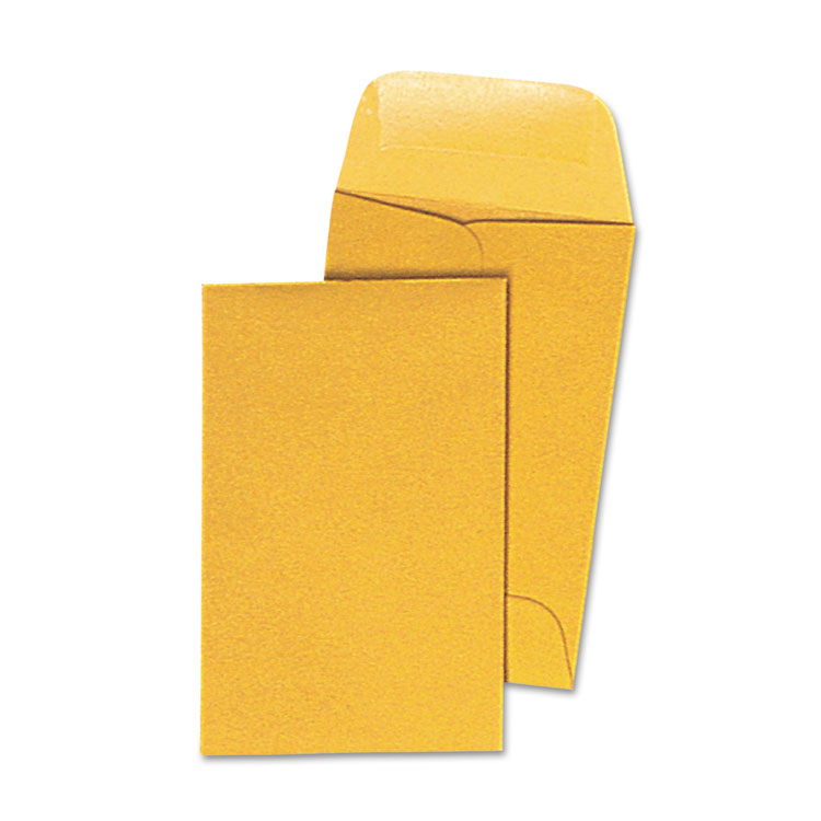 Universal Kraft Coin Envelope, #1, Round Flap, Gummed Closure, 2.25 x 3.5, Light Brown Kraft, 500/Box (UNV35300)