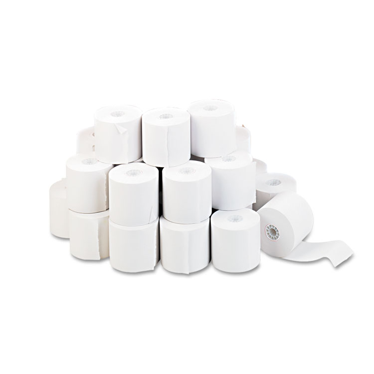 Universal Impact and Inkjet Print Bond Paper Rolls, 0.5" Core, 2.25" x 150 ft, White, 100/Carton (UNV35710)