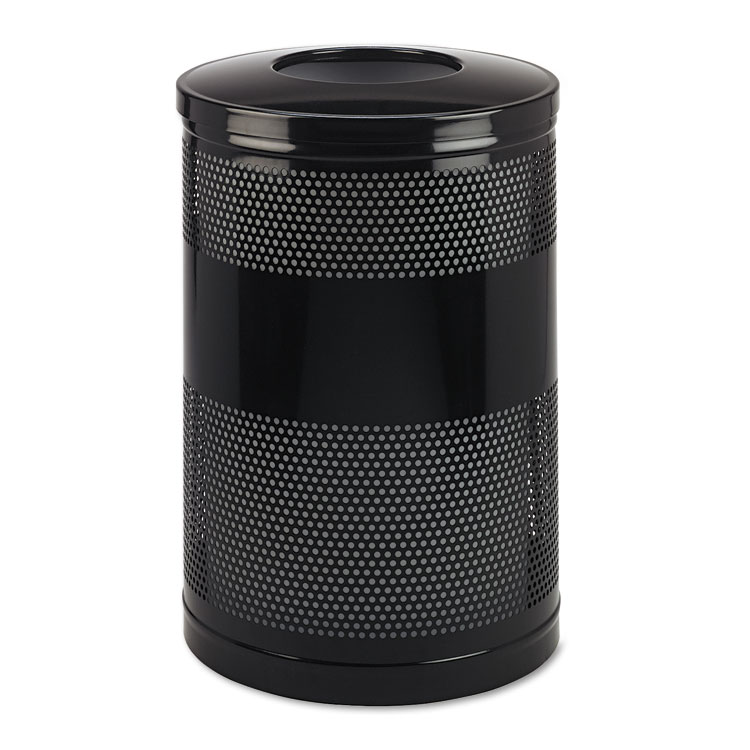 Rubbermaid Commercial Classics Perforated Open Top Receptacle, 51 gal, Steel, Black (RCPS55ETBK)