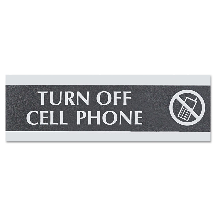Headline Sign Century Series Office Sign,TURN OFF CELL PHONE, 9 x 3 (USS4759)