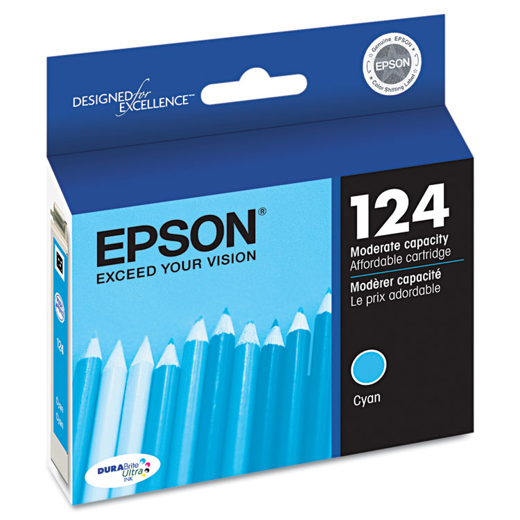 EPSON AMERICA, . T124220-S (124) DURABrite Ultra Ink, Cyan (EPST124220S)