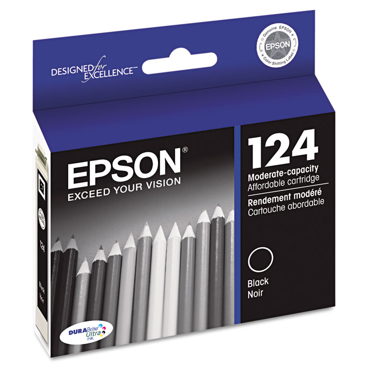 EPSON AMERICA, . T124120-S (124) DURABrite Ultra Ink, Black (EPST124120S)