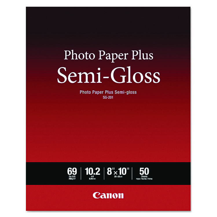 CANON USA, . Photo Paper Plus Semi-Gloss, 10.2 mil, 8 x 10, Semi-Gloss White, 50/Pack (CNM1686B062)