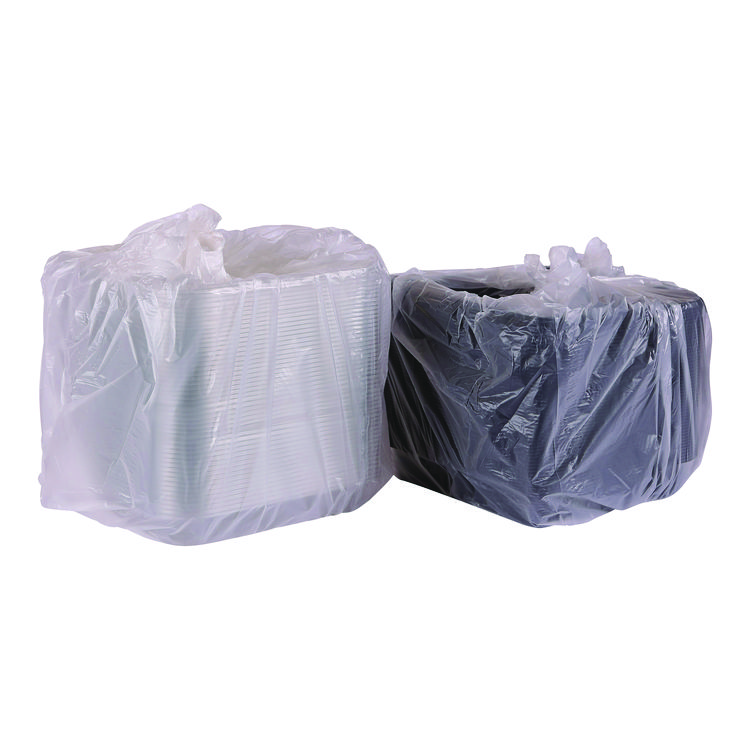 ECO-PRODUCTS,INC. 100% Recycled Content 9" Premium Take Out Containers, 42 oz, 9 x 8.8 x 1.6, Black/Clear, Plastic, 50/Pack, 3 Packs/Carton (ECOEPPTOR9)